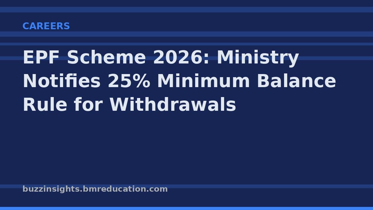 EPF Scheme 2026: Ministry Notifies 25% Minimum Balance Rule for Withdrawals