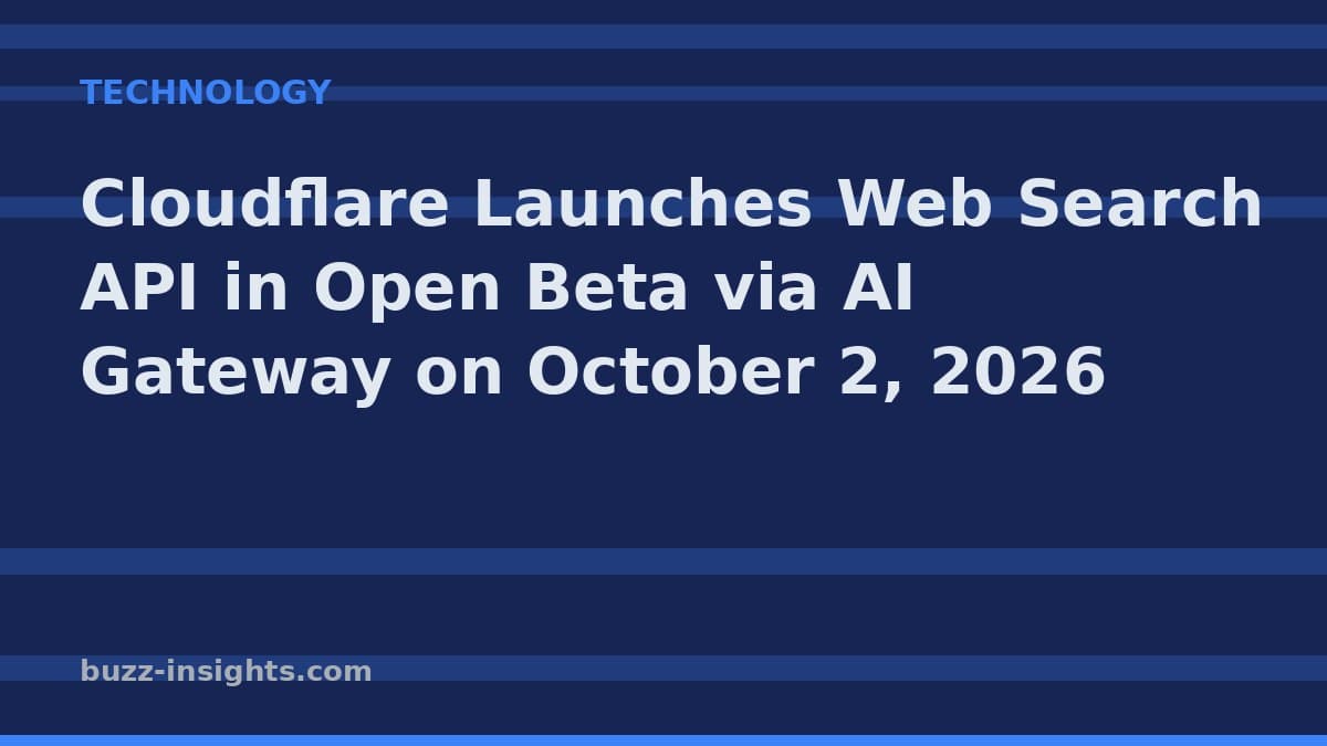 Cloudflare Launches Web Search API in Open Beta via AI Gateway on October 2, 2026